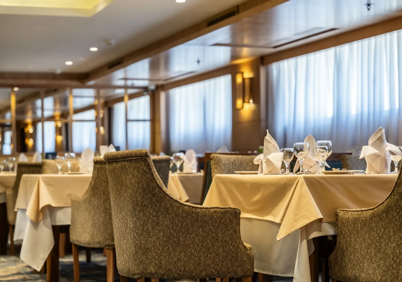 Restaurant aboard the JAZ Helio Nile Cruise Nile cruise